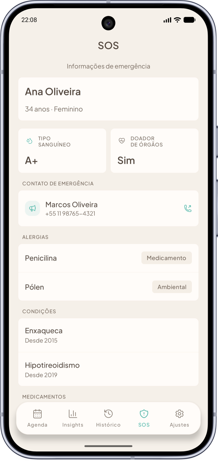 Informações de emergência
